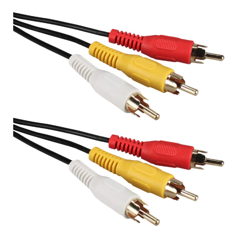 QVS Triple-RCA Male to Triple-RCA Male Composite Audio & Video Cable 50 ft