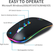 Load image into Gallery viewer, LED Wireless Mouse/Black
