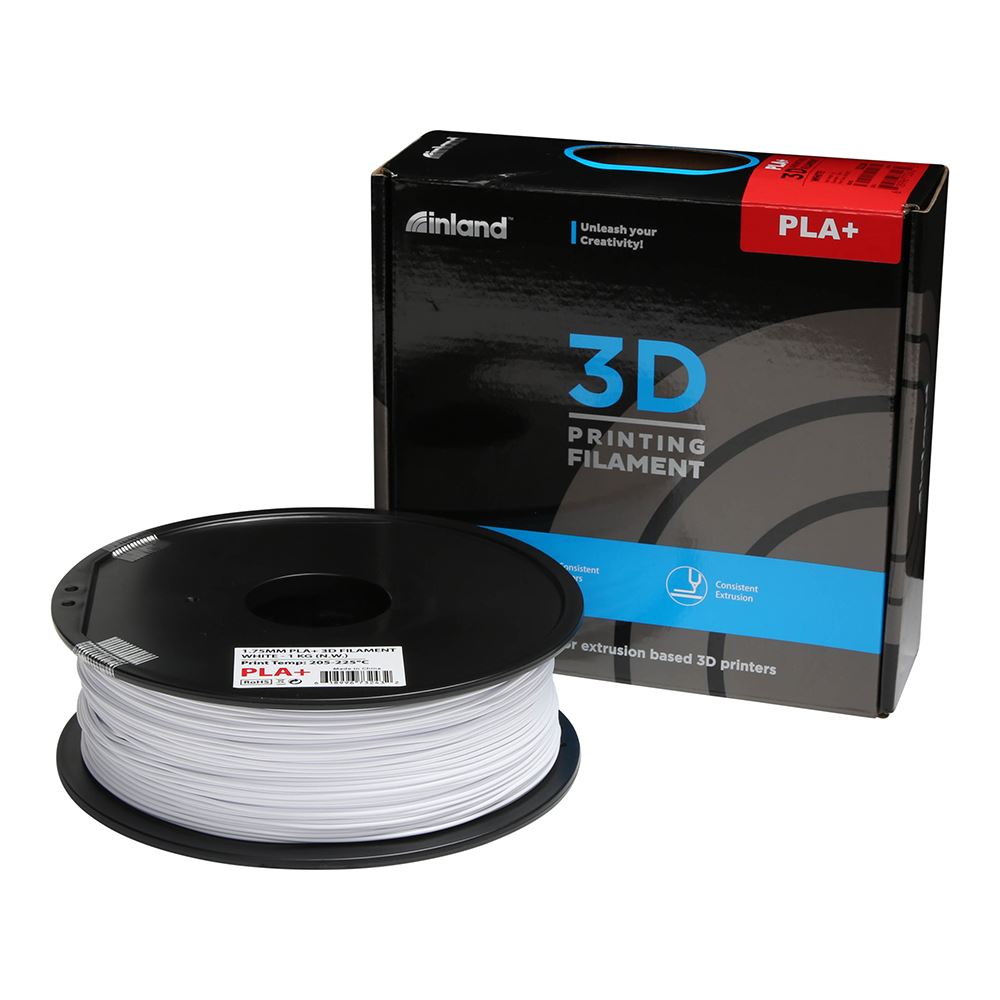 Inland 1.75mm PLA+ 3D Printer Filament 1.0 kg (2.2 lbs.) Spool