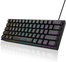 Load image into Gallery viewer, Black/Mini 60% Gaming Keyboard/Upgrade RGB Backlit 61 Key Ultra-Compact Keyboard
