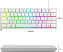 Load image into Gallery viewer, White/Mini 60% Gaming Keyboard/Upgrade RGB Backlit 61 Key Ultra-Compact Keyboard
