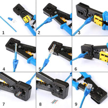 Load image into Gallery viewer, Crimp Tool Kit Pass-Through Cat5 Cat5e Cat6 Crimping Tool
