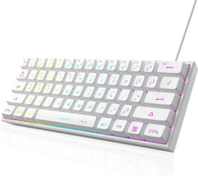 Load image into Gallery viewer, White/Mini 60% Gaming Keyboard/Upgrade RGB Backlit 61 Key Ultra-Compact Keyboard
