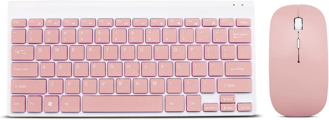 Pink/Wireless Keyboard and Mouse Combo/Compact Quiet Wireless Keyboard and Mouse Set 2.4G Ultra-Thin Sleek Design for Windows