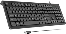 Load image into Gallery viewer, Black/Computer Keyboard Wired/Plug Play USB Keyboard
