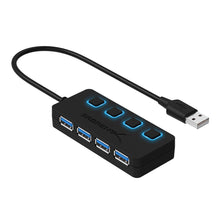 Load image into Gallery viewer, Sabrent USB 3.0 4-Port Hub with Individual Power Switches
