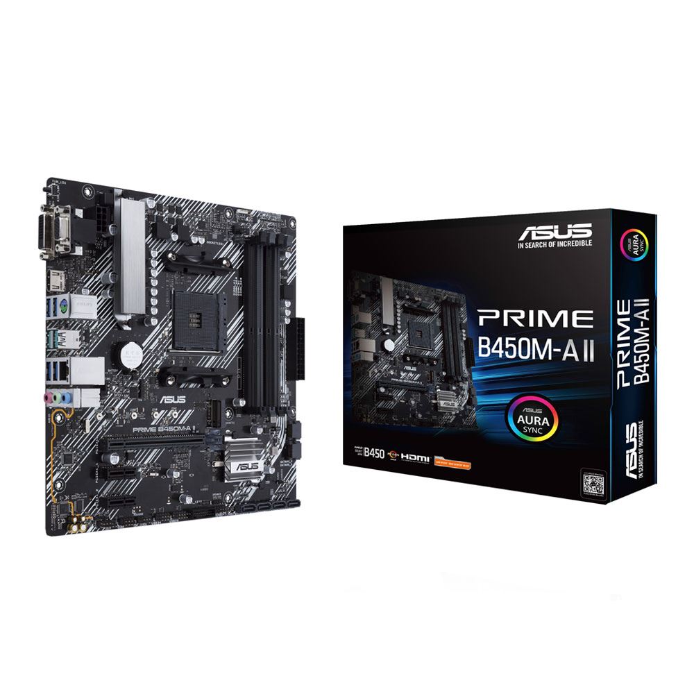 ASUS Prime B450M-A II AMD AM4 microATX Motherboard