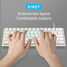 Load image into Gallery viewer, White/Mini 60% Gaming Keyboard/Upgrade RGB Backlit 61 Key Ultra-Compact Keyboard
