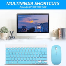 Load image into Gallery viewer, Blue/Wireless Keyboard and Mouse Combo/Compact Quiet Wireless Keyboard and Mouse Set 2.4G Ultra-Thin Sleek Design for Windows
