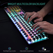 Load image into Gallery viewer, Black Brown Switches /Typewriter Style Mechanical Gaming Keyboard Blue Switches
