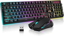 Load image into Gallery viewer, Wireless Gaming Keyboard and Mouse Combo/Black
