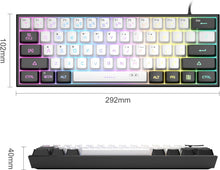 Load image into Gallery viewer, Black White/Mini 60% Gaming Keyboard/Upgrade RGB Backlit 61 Key Ultra-Compact Keyboard
