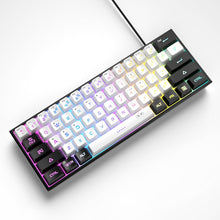 Load image into Gallery viewer, Black White/Mini 60% Gaming Keyboard/Upgrade RGB Backlit 61 Key Ultra-Compact Keyboard
