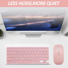 Load image into Gallery viewer, Pink/Wireless Keyboard and Mouse Combo/Compact Quiet Wireless Keyboard and Mouse Set 2.4G Ultra-Thin Sleek Design for Windows
