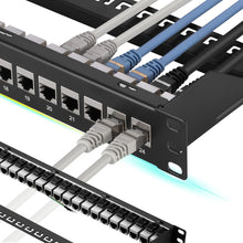 Load image into Gallery viewer, Patch Panel 24 Port Cat7 with Inline Keystone 10G Support
