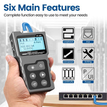 Load image into Gallery viewer, Network Cable Tester, VXSCAN Multifunction Poe Ethernet Cable Tester Kit for CAT5e/CAT6/CAT6a
