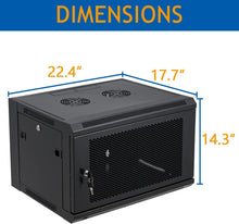 Load image into Gallery viewer, 6U Wall Mount Server Cabinet Network Rack Vented Enclosure Locking Door
