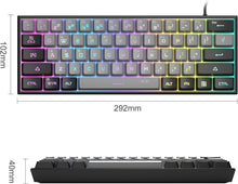 Load image into Gallery viewer, Black Grey A/Mini 60% Gaming Keyboard/Upgrade RGB Backlit 61 Key Ultra-Compact Keyboard
