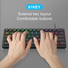 Load image into Gallery viewer, Black/Mini 60% Gaming Keyboard/Upgrade RGB Backlit 61 Key Ultra-Compact Keyboard
