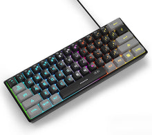 Load image into Gallery viewer, Black Grey/Mini 60% Gaming Keyboard/Upgrade RGB Backlit 61 Key Ultra-Compact Keyboard
