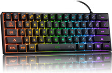 Load image into Gallery viewer, Black/Mini 60% Gaming Keyboard/Upgrade RGB Backlit 61 Key Ultra-Compact Keyboard
