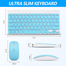 Load image into Gallery viewer, Blue/Wireless Keyboard and Mouse Combo/Compact Quiet Wireless Keyboard and Mouse Set 2.4G Ultra-Thin Sleek Design for Windows
