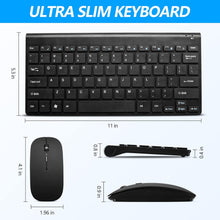 Load image into Gallery viewer, Black/Wireless Keyboard and Mouse Combo/Compact Quiet Wireless Keyboard and Mouse Set 2.4G Ultra-Thin Sleek Design for Windows
