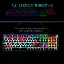 Load image into Gallery viewer, Black Brown Switches /Typewriter Style Mechanical Gaming Keyboard Blue Switches
