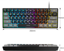 Load image into Gallery viewer, Black Grey/Mini 60% Gaming Keyboard/Upgrade RGB Backlit 61 Key Ultra-Compact Keyboard
