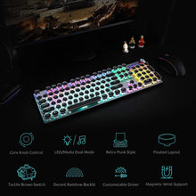 Load image into Gallery viewer, Black Brown Switches /Typewriter Style Mechanical Gaming Keyboard Blue Switches
