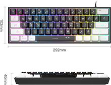 Load image into Gallery viewer, White Black/Mini 60% Gaming Keyboard/Upgrade RGB Backlit 61 Key Ultra-Compact Keyboard
