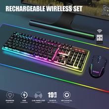 Load image into Gallery viewer, Wireless Gaming Keyboard and Mouse Combo/Black
