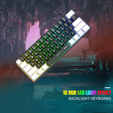 Load image into Gallery viewer, White Black/Mini 60% Gaming Keyboard/Upgrade RGB Backlit 61 Key Ultra-Compact Keyboard
