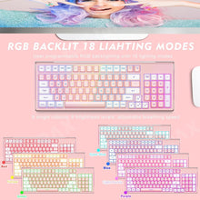 Load image into Gallery viewer, Pink Combo/ Wireless Gaming Keyboard and Mouse Combo
