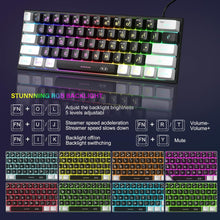 Load image into Gallery viewer, White Black/Mini 60% Gaming Keyboard/Upgrade RGB Backlit 61 Key Ultra-Compact Keyboard
