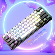 Load image into Gallery viewer, Black White/Mini 60% Gaming Keyboard/Upgrade RGB Backlit 61 Key Ultra-Compact Keyboard
