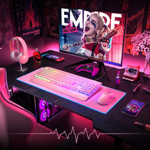 Load image into Gallery viewer, Pink/Gaming Keyboard/104 Keys All-Metal Panel Light Up Silent Computer Keyboard
