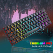 Load image into Gallery viewer, Black/Mini 60% Gaming Keyboard/Upgrade RGB Backlit 61 Key Ultra-Compact Keyboard
