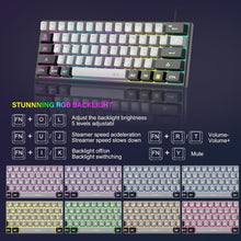 Load image into Gallery viewer, Black Grey A/Mini 60% Gaming Keyboard/Upgrade RGB Backlit 61 Key Ultra-Compact Keyboard
