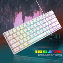 Load image into Gallery viewer, White/Mini 60% Gaming Keyboard/Upgrade RGB Backlit 61 Key Ultra-Compact Keyboard
