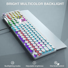 Load image into Gallery viewer, White Blue Switches/Typewriter Style Mechanical Gaming Keyboard Blue Switches
