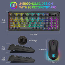 Load image into Gallery viewer, Black/ Wireless Gaming Keyboard and Mouse Combo
