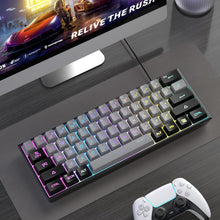 Load image into Gallery viewer, Black Grey A/Mini 60% Gaming Keyboard/Upgrade RGB Backlit 61 Key Ultra-Compact Keyboard
