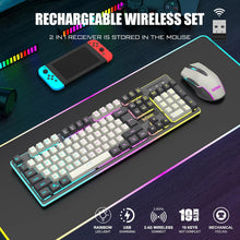 Load image into Gallery viewer, Wireless Gaming Keyboard and Mouse Combo/White-Gray
